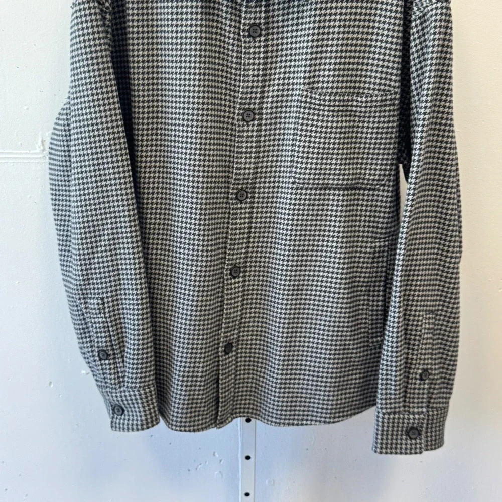 Goodfellow & Co Mens XXL Houndstooth‎ Cotton Button Down Shirt Shacket Casual